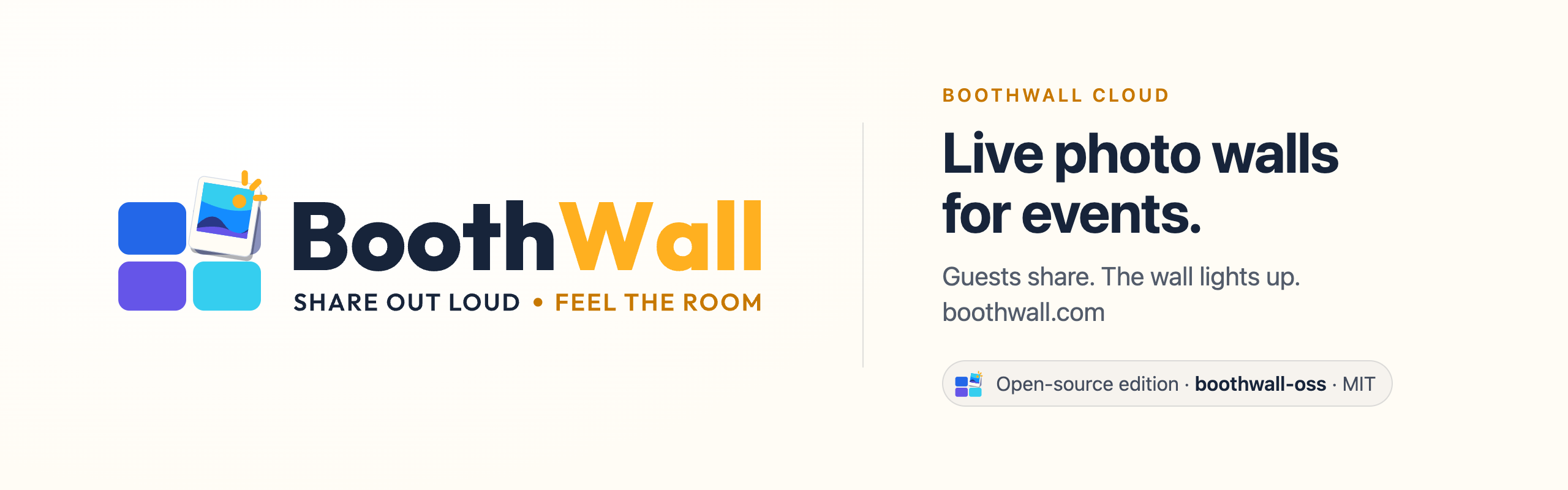 BoothWall Cloud: live photo walls for events. Open-source edition: boothwall-oss.