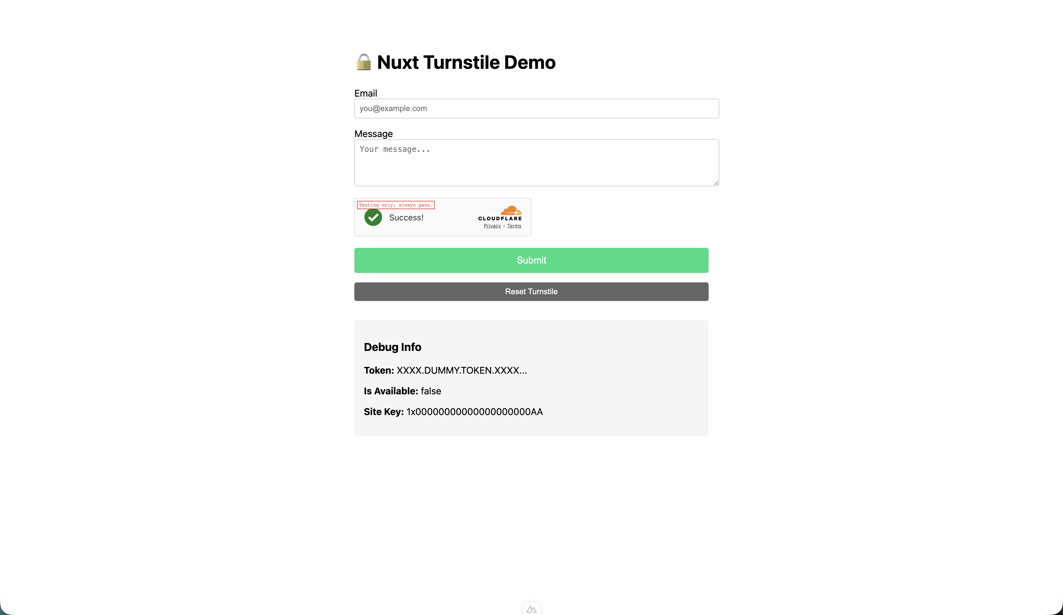 Nuxt4 Turnstile Demo
