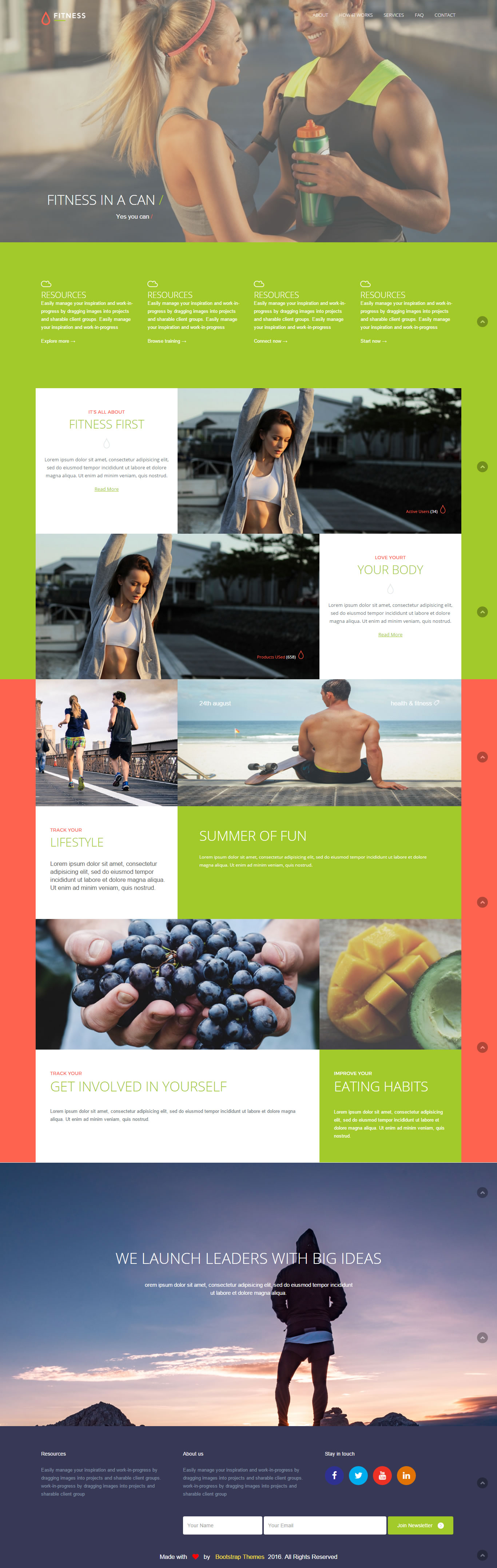 Fitness Free HTML One Page Template