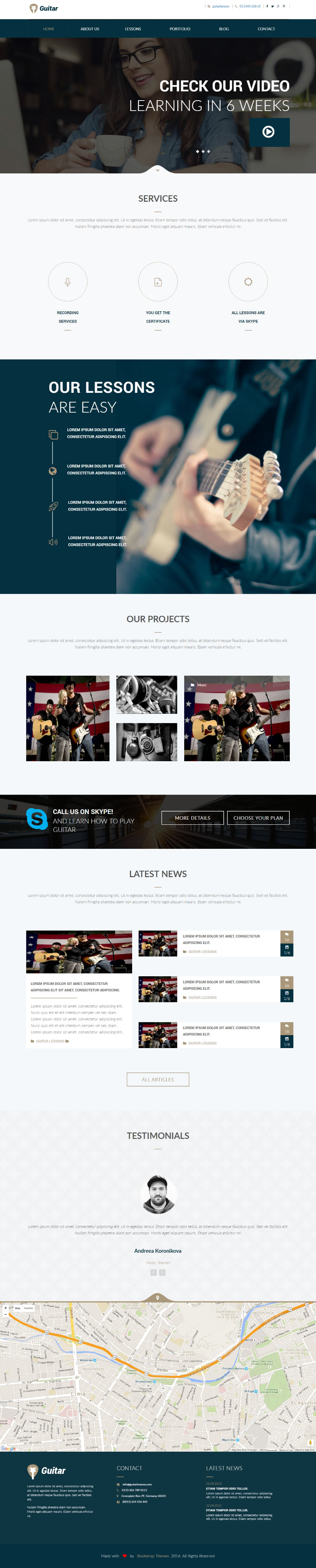 Guitar School – Free Html Educational Music Page Template