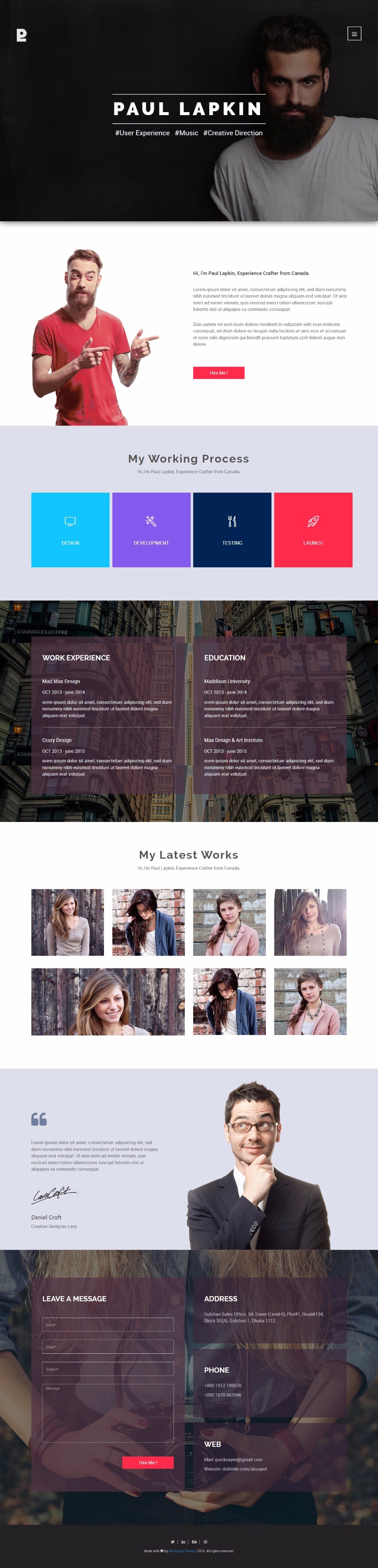 Paul Lapkin – Personal Portfolio Html Page Template