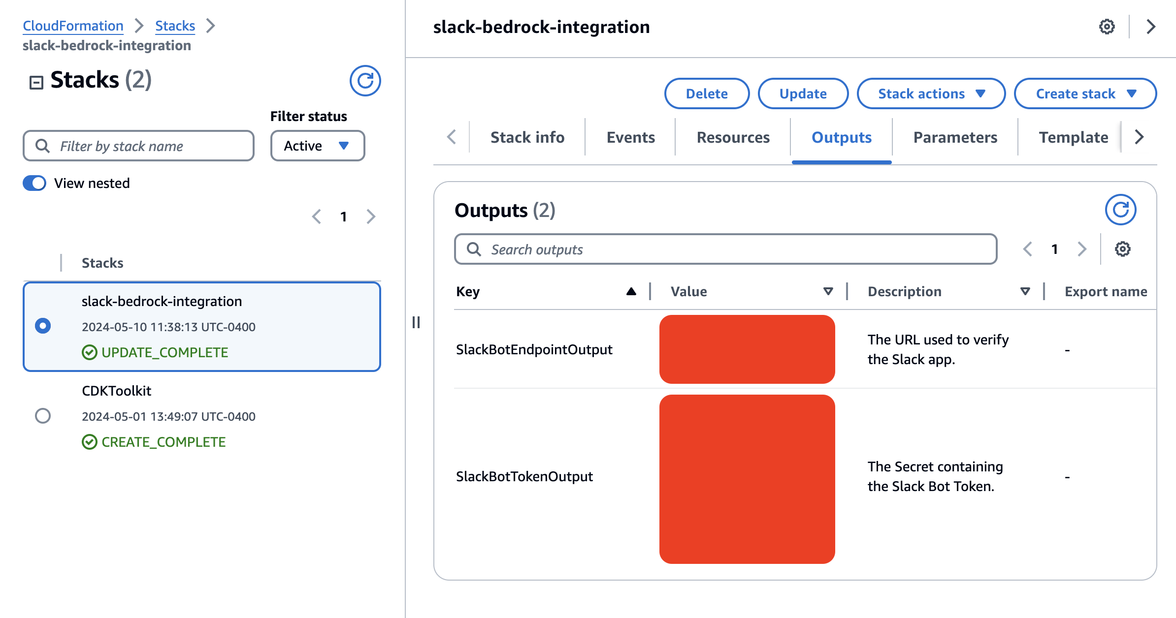 CloudFormation Outputs