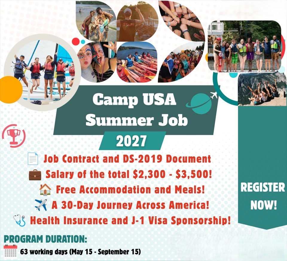 USA Summer Camp Counselor Program Poster