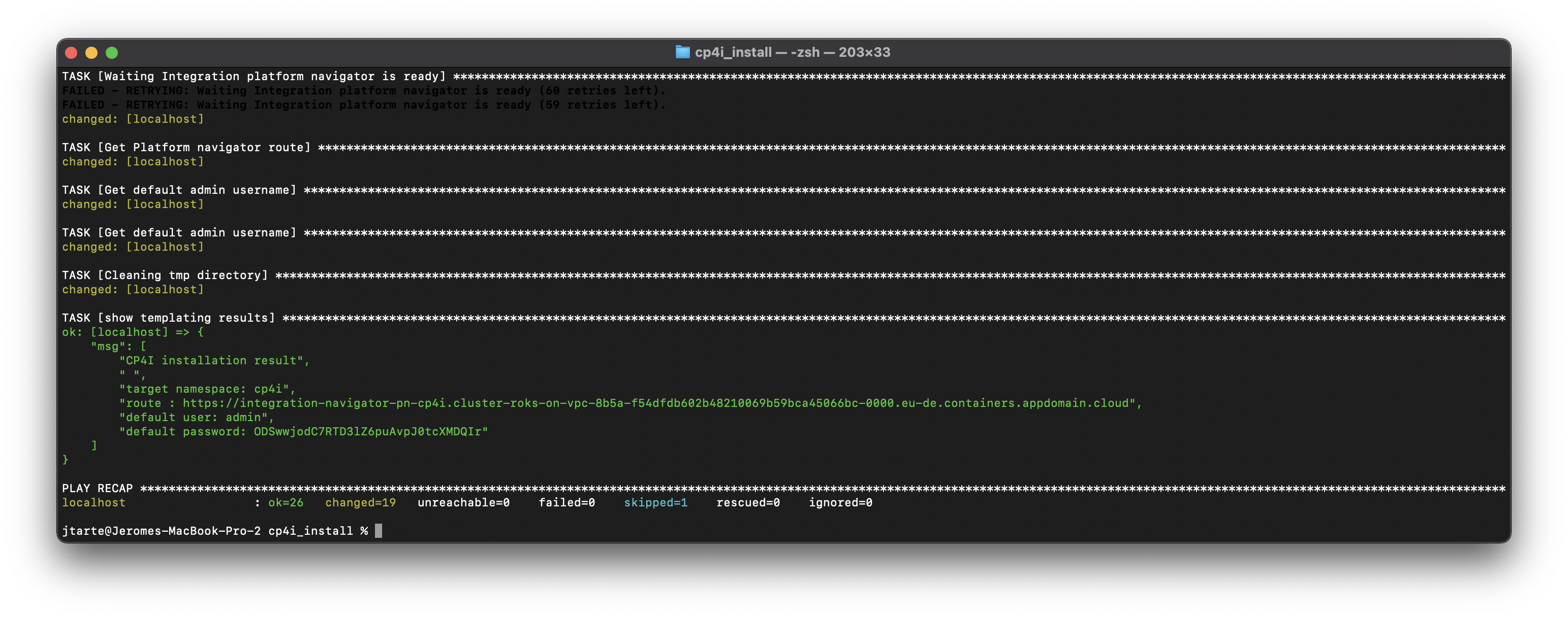 installation result