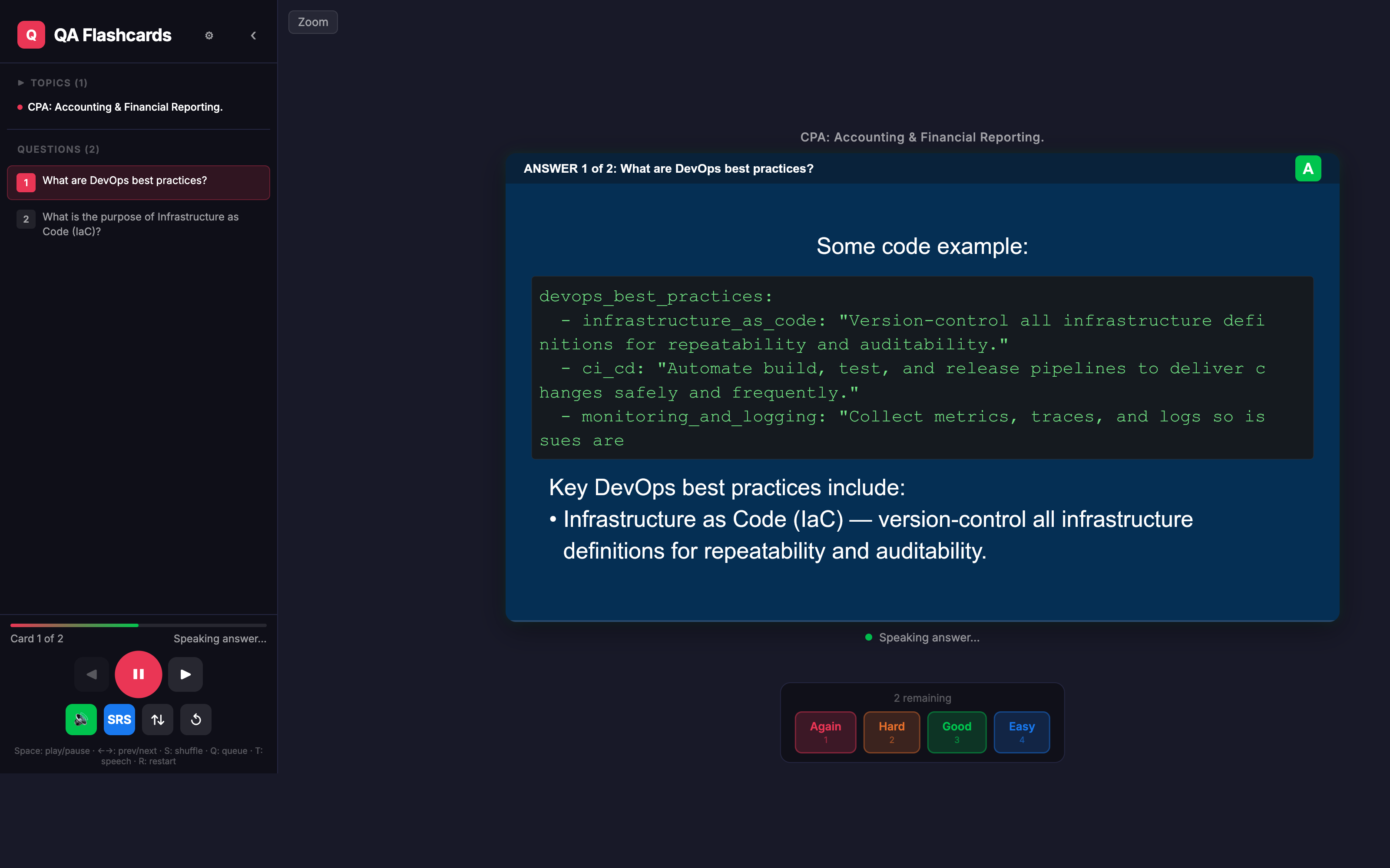 QA Video SRS mode screenshot