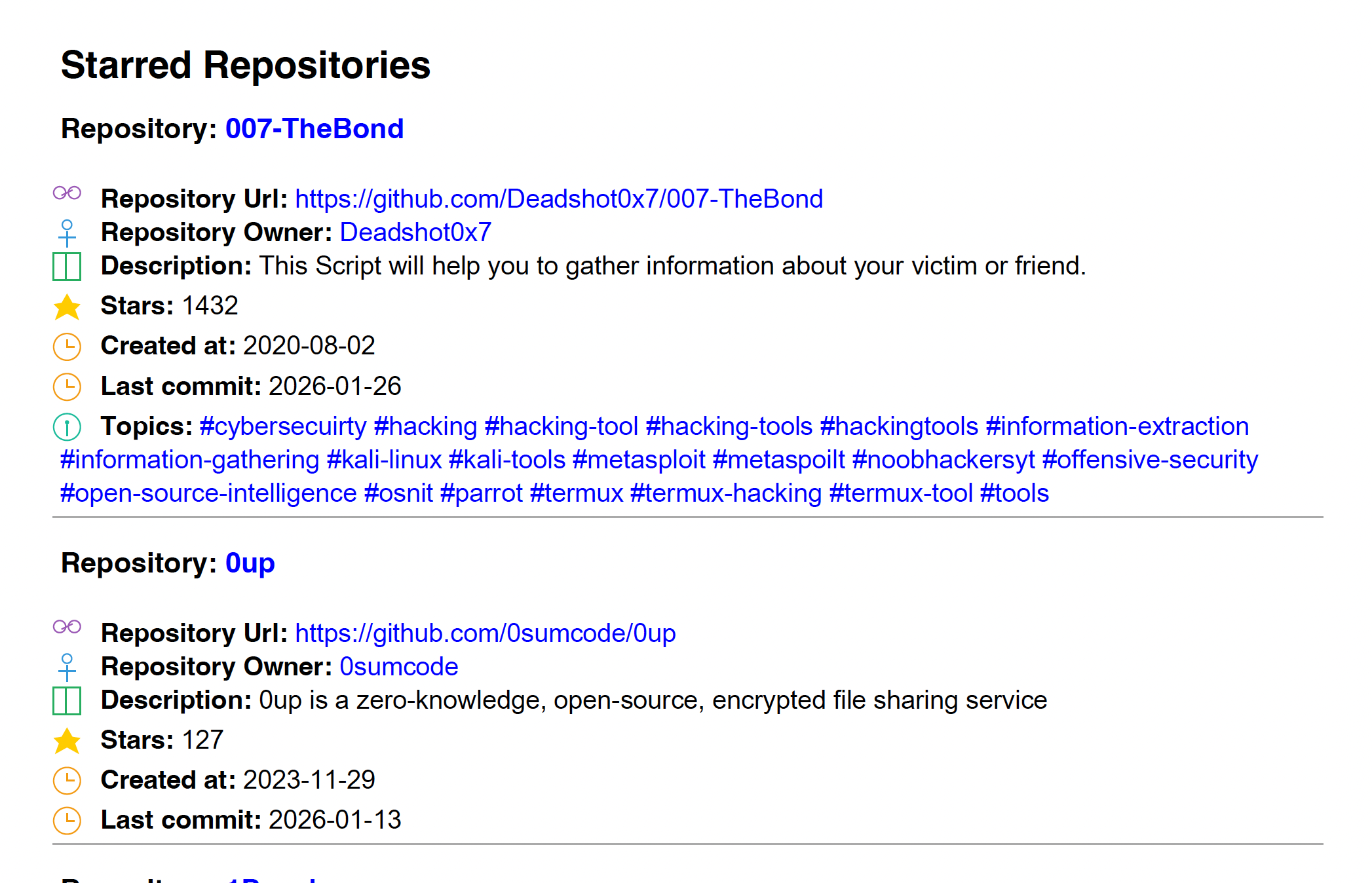 Starred Repositories alt text