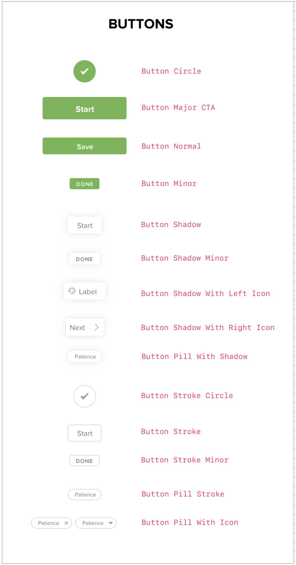 Example default button styles