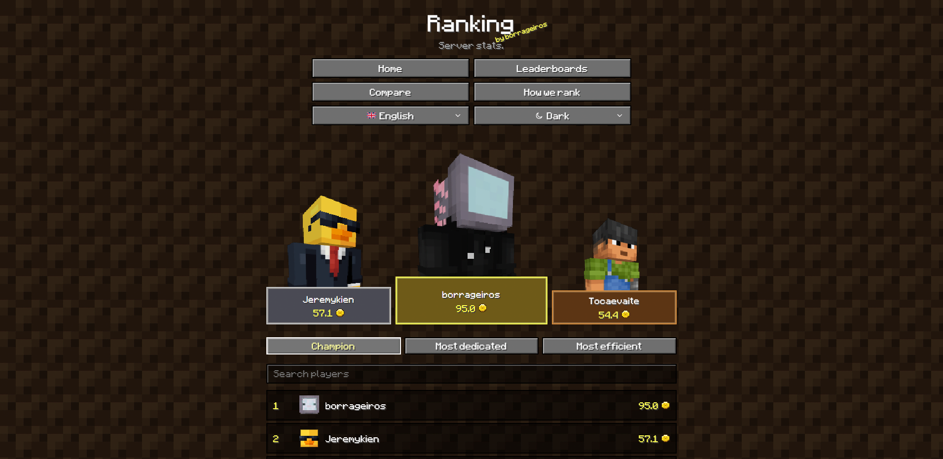 Ranking home screenshot