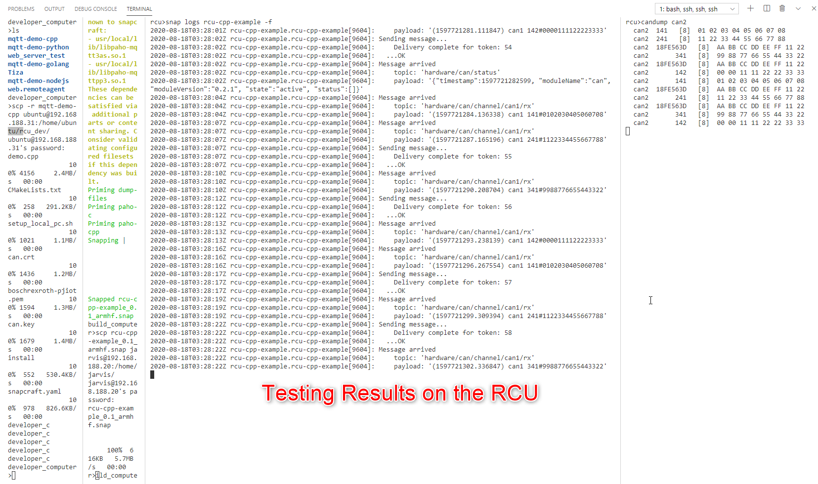 Testing Results from the RCU