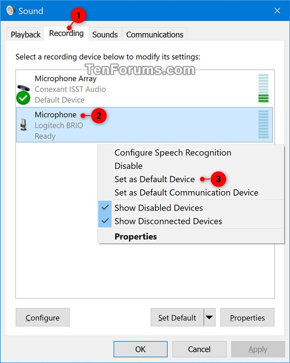 How to set your default input device