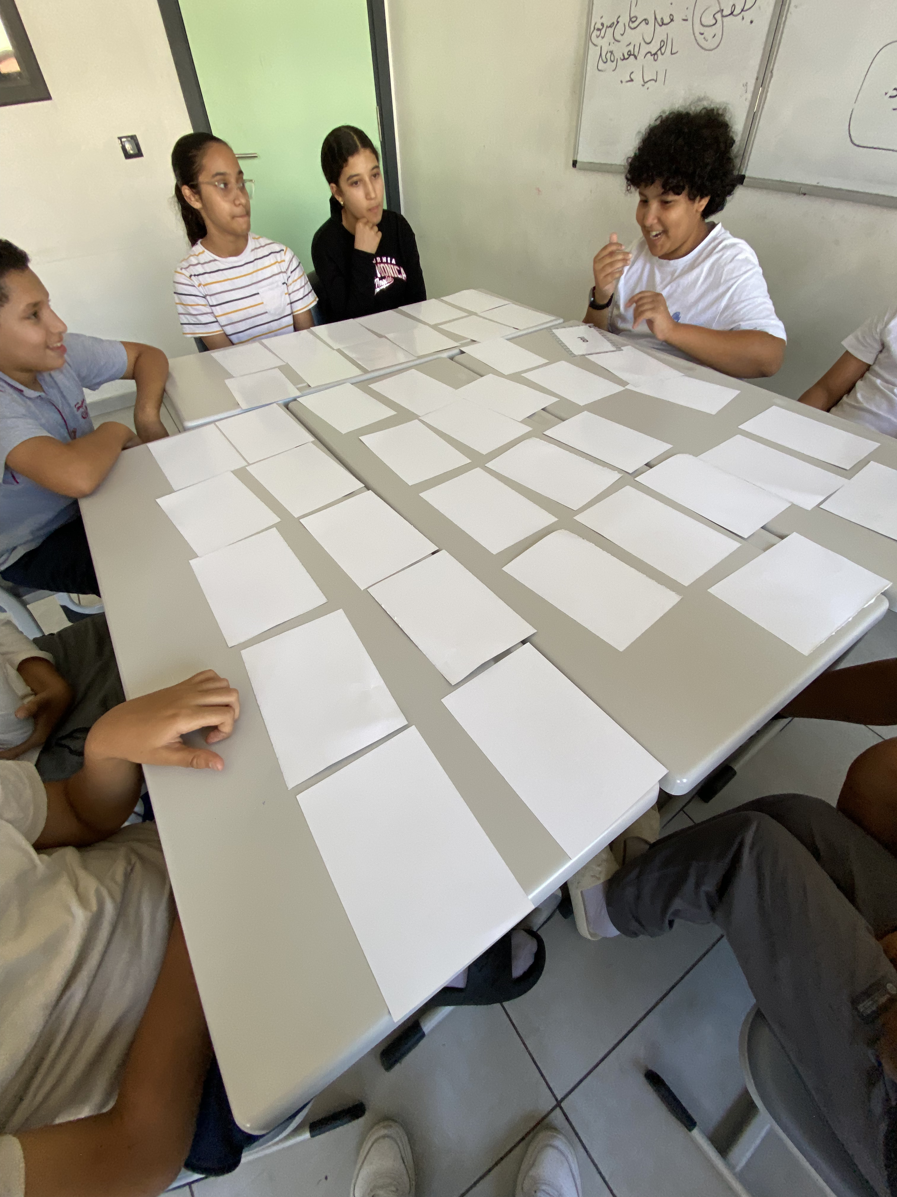 Flashcards on desk