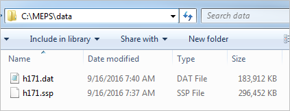 Windows folder containing h171.dat and h171.ssp