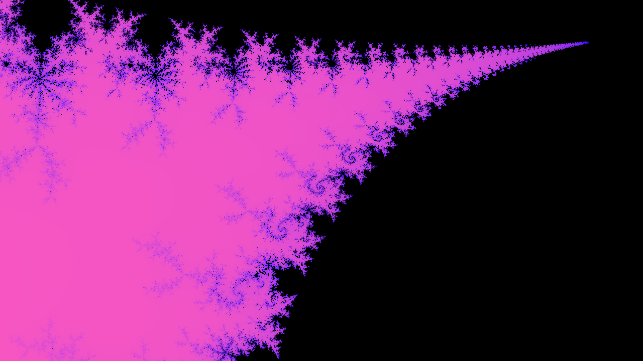 screenshot of zoomed in mandlebrot fractal rendered by program