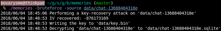 Successful key-recovery