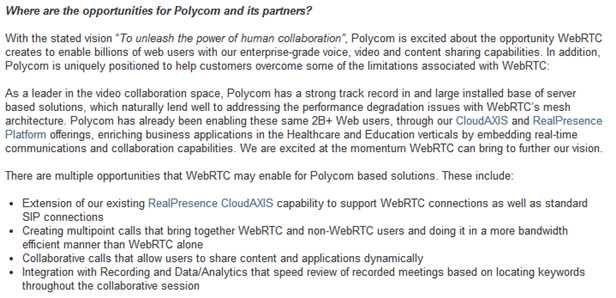 Where are the opportunities for Polycom and its partners?