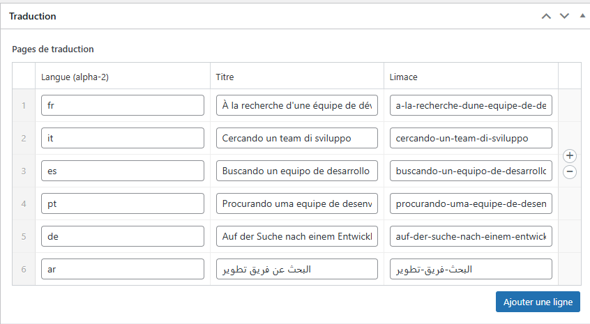 Exemple de Structure ACF Requise