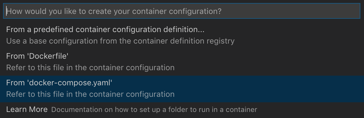 generate config file from compose file