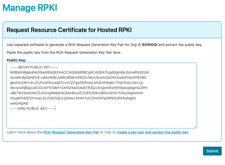 ARIN Hosted RPKI Certificate