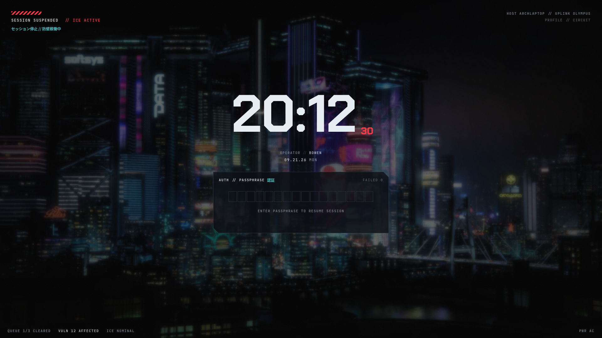 The lockscreen