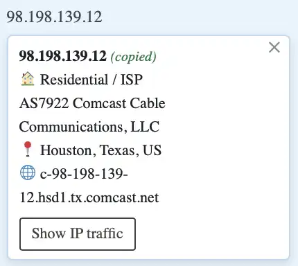 IP details card