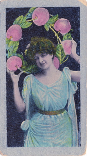 Card 21, Godfrey Phillips Ltd. cigarette cards, Beautiful Women, W. I. Series.