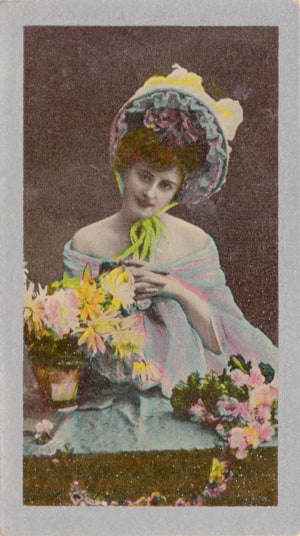 Card 50, Godfrey Phillips Ltd. cigarette cards, Beautiful Women, W. I. Series.