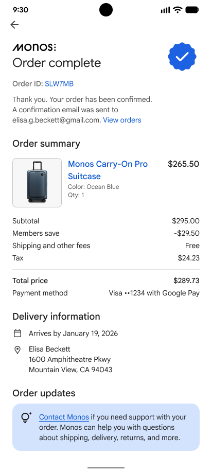 Order complete
