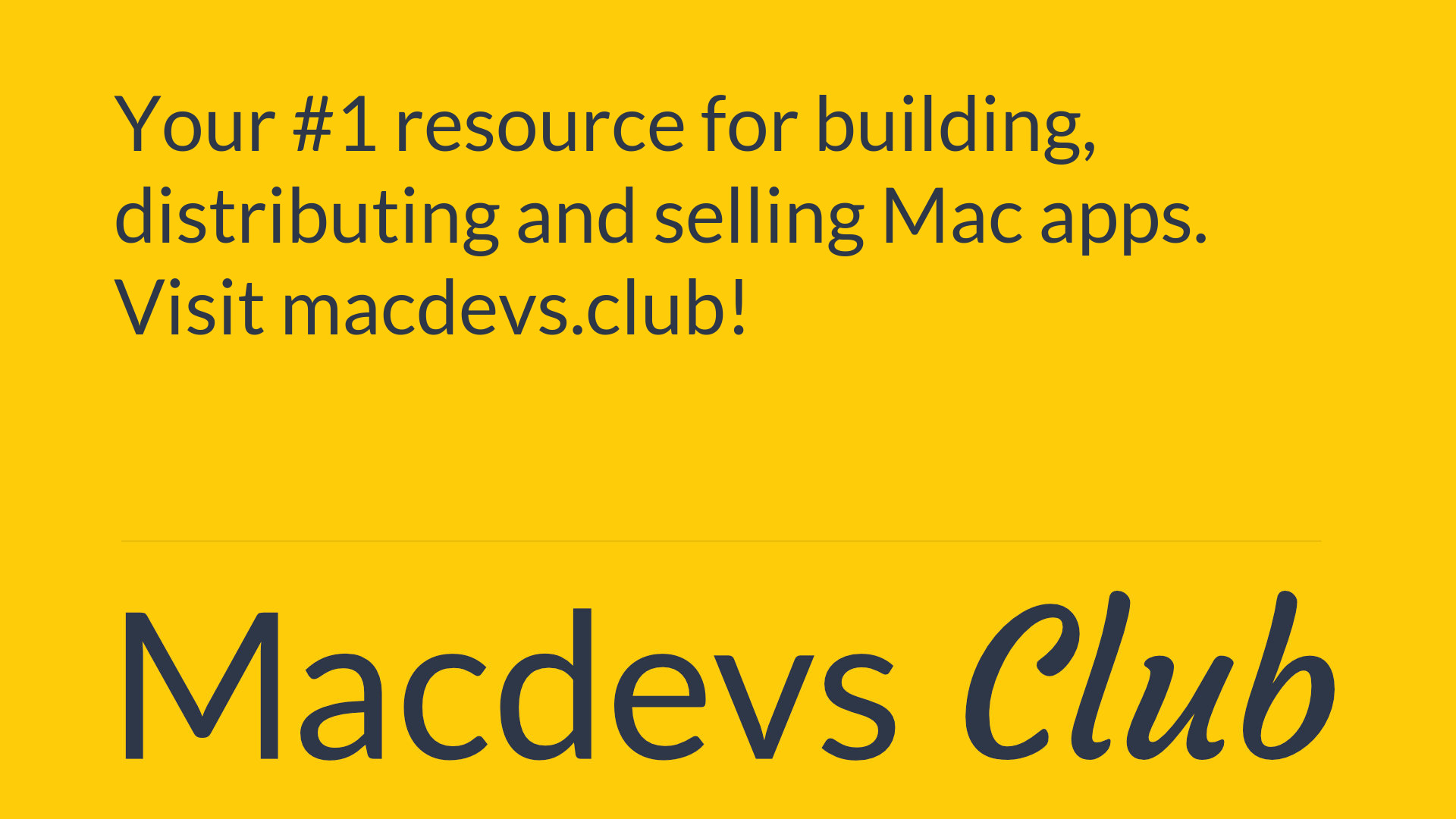The settings used by macdevs.club