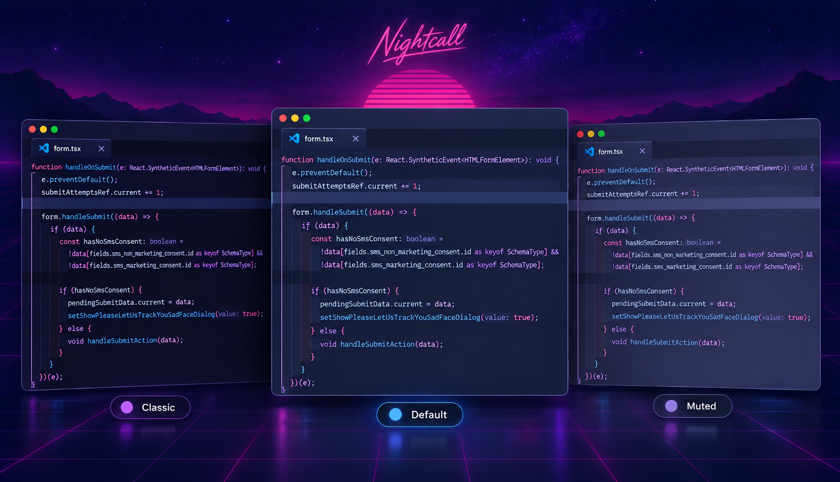 Nightcall theme banner