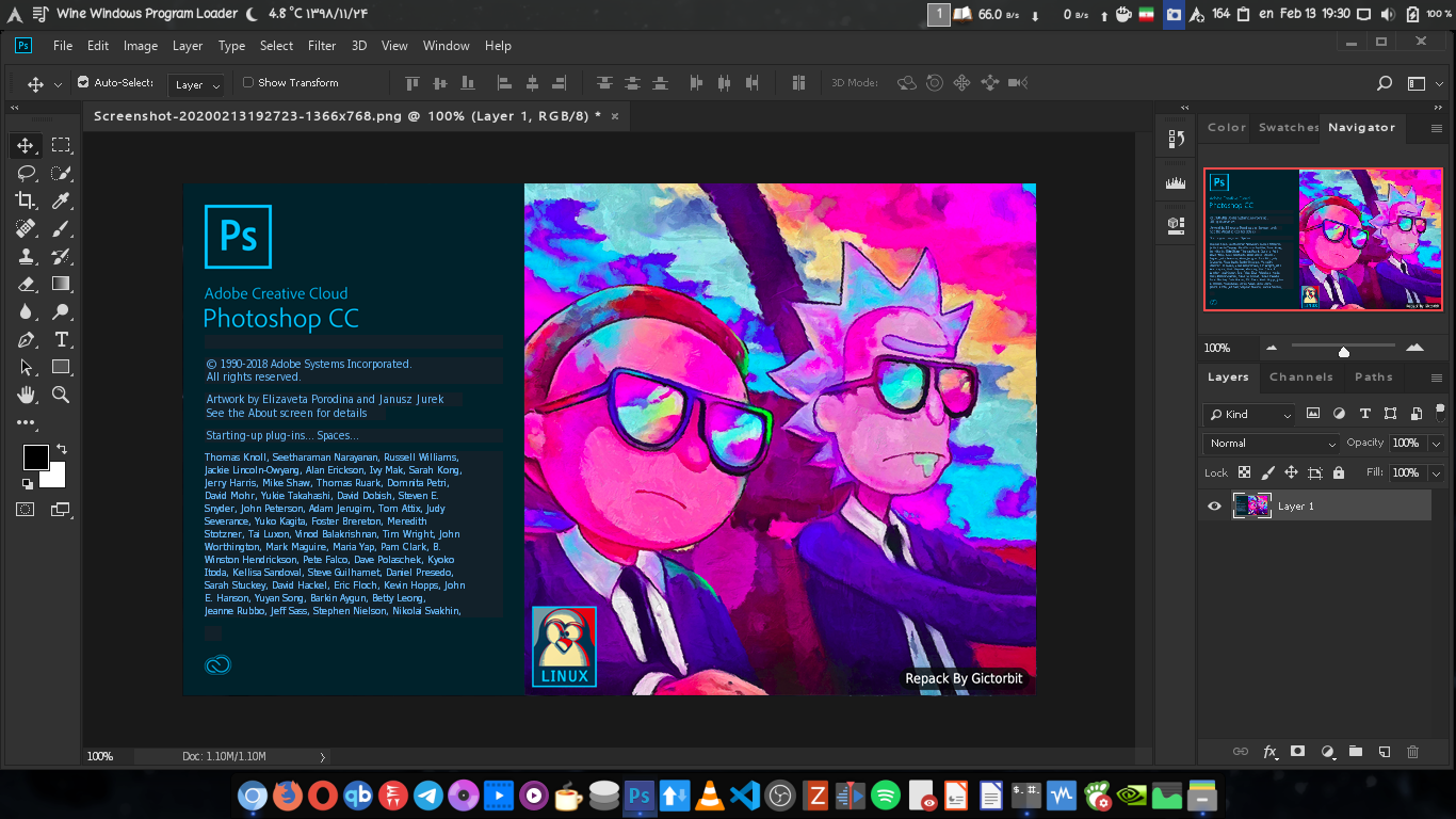 Photoshop CC running on Linux