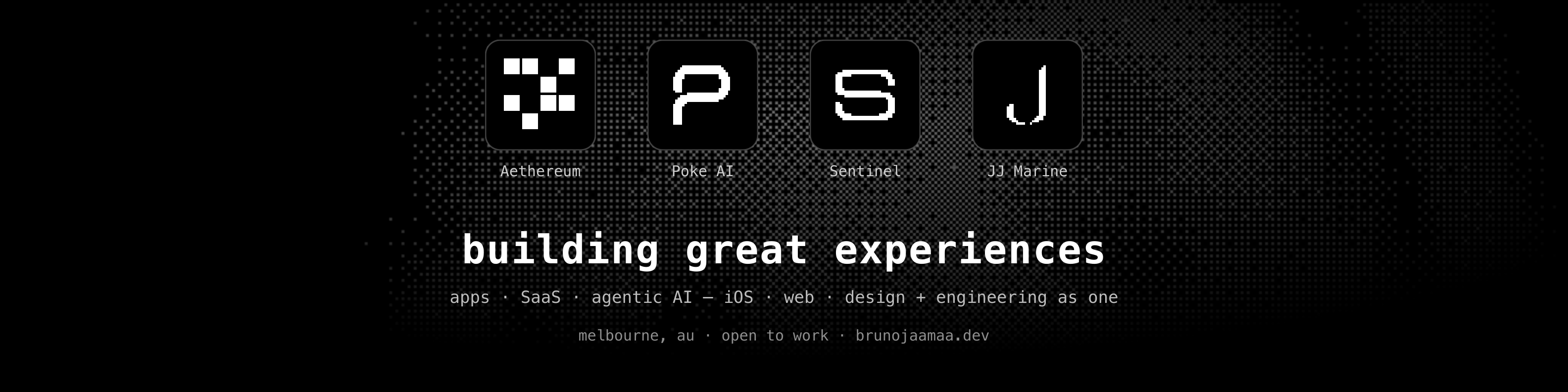 Bruno Jaamaa — Software Engineer & UX Designer · Building Aethereum, ccline, Sentinel & Poke AI