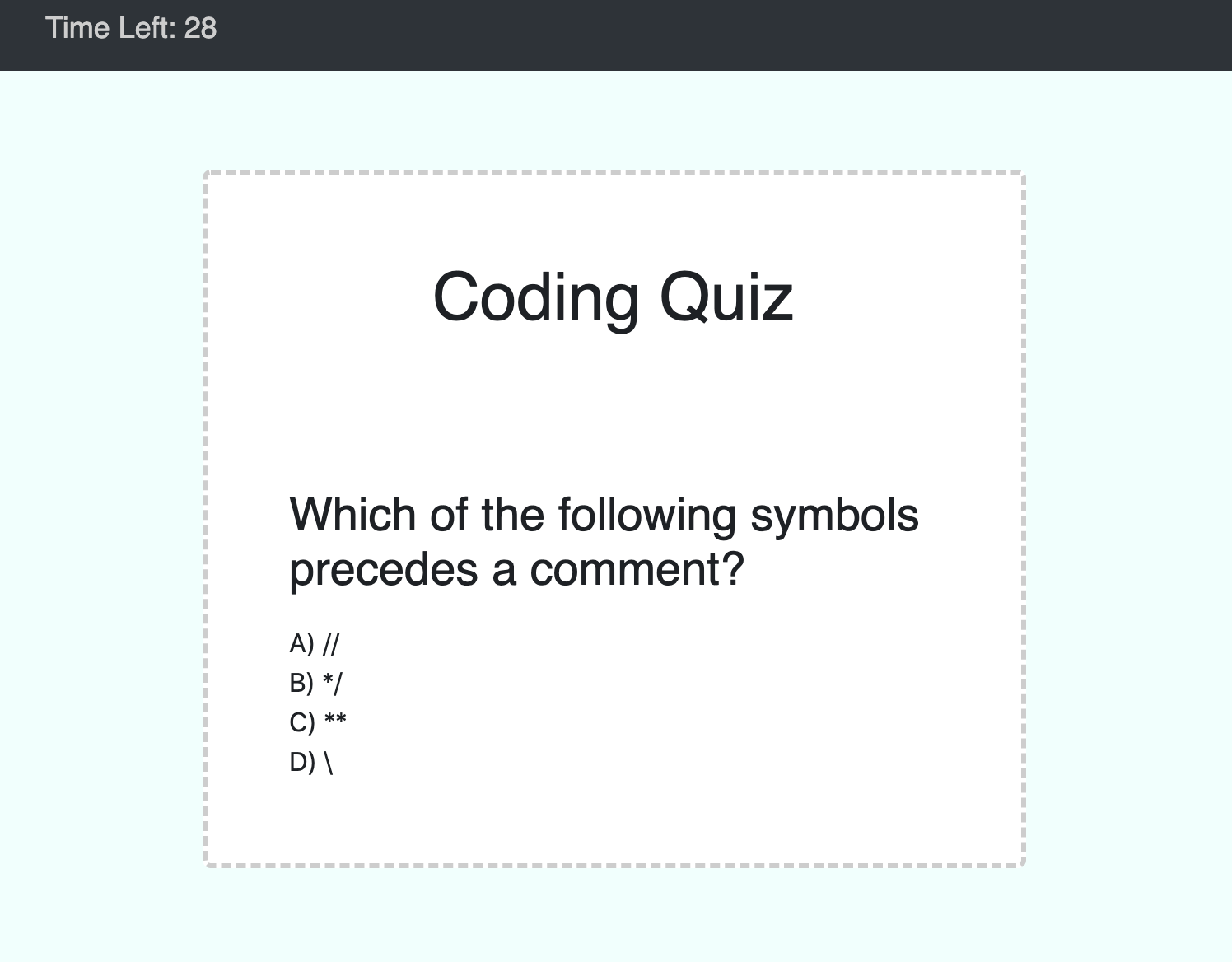 code quiz