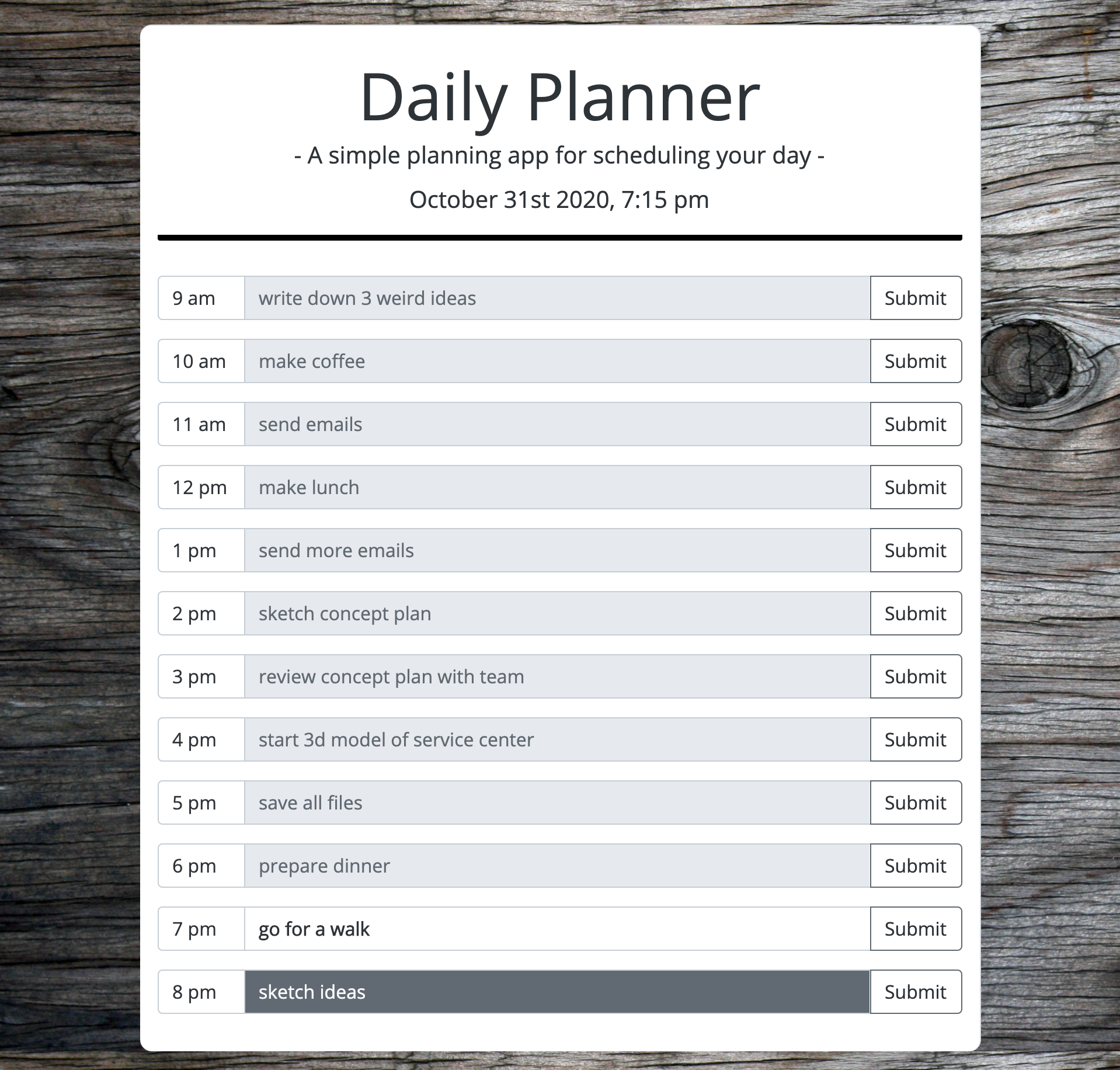 day planner demo