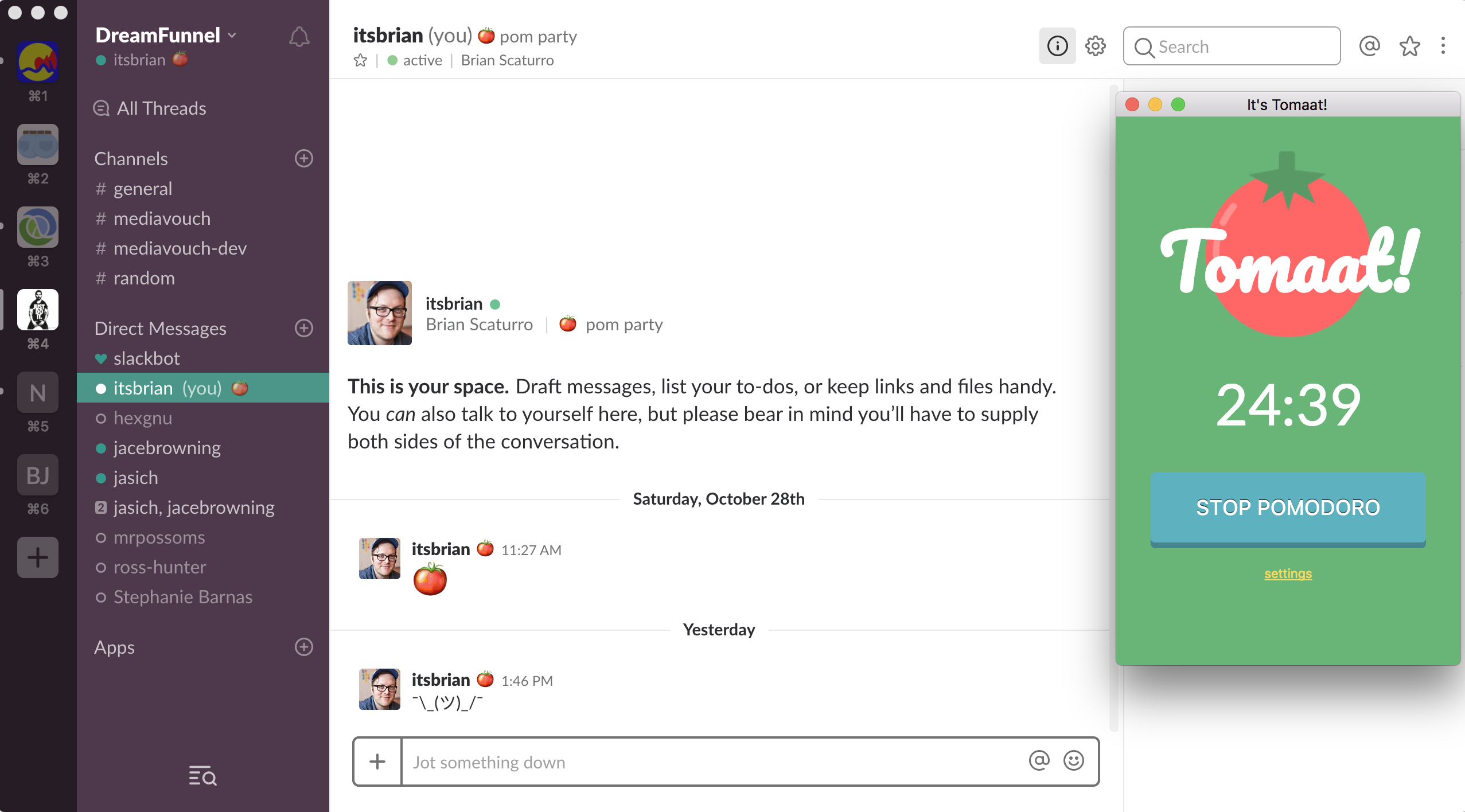 Slack with updated profile