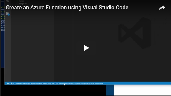 Create an Azure Function using Code