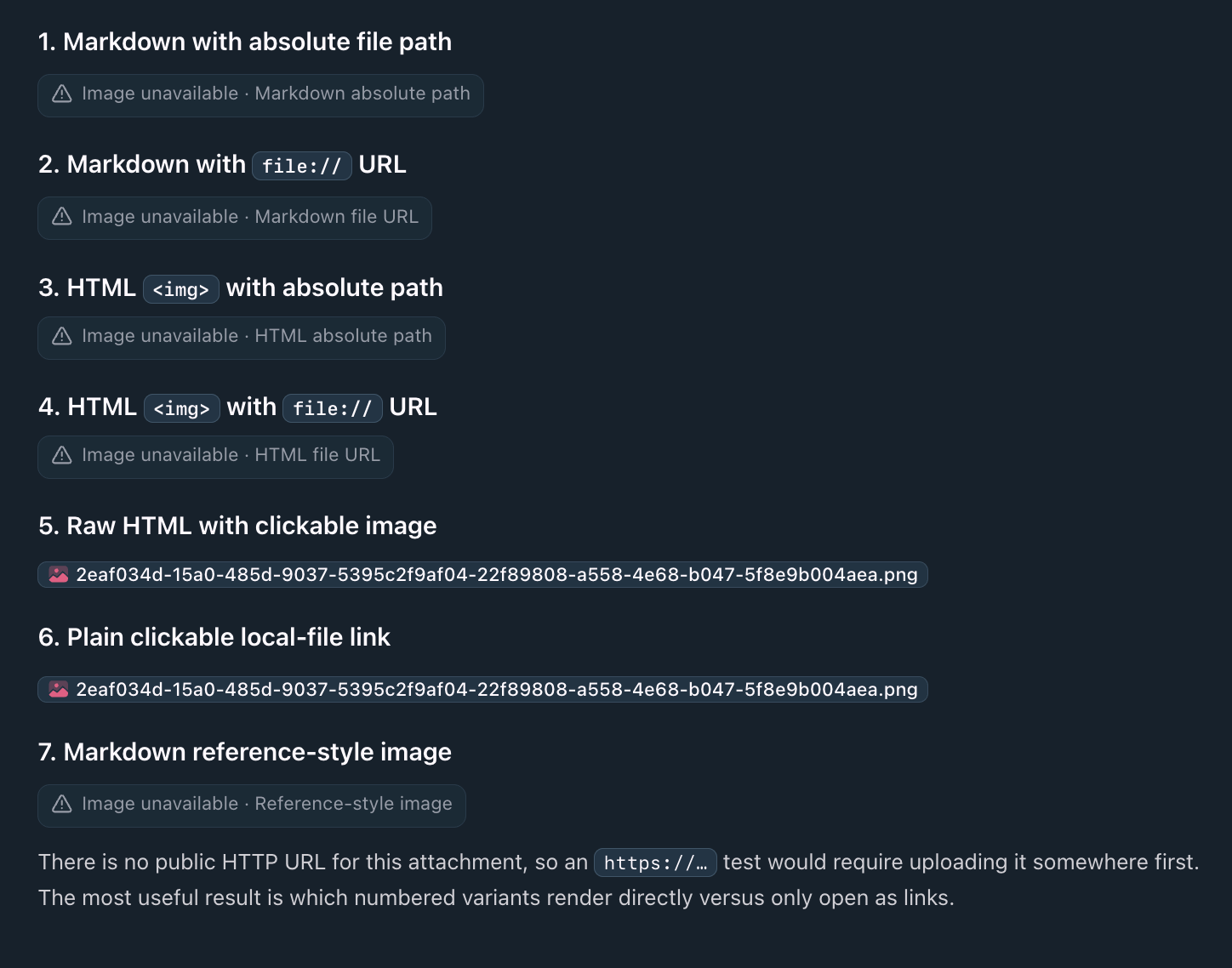 Before: all embedding methods render Image unavailable placeholders