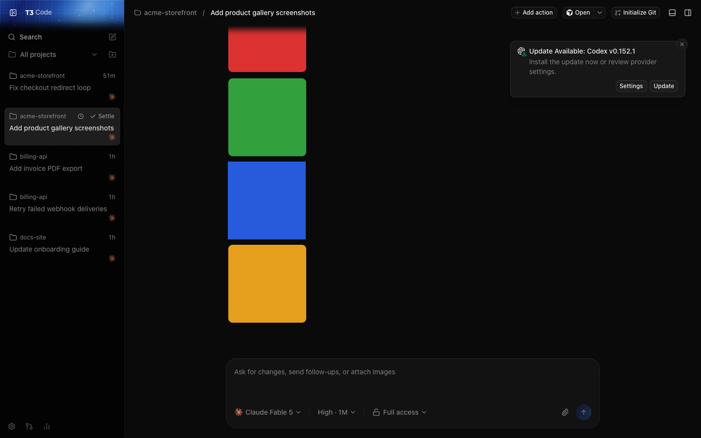 Four inline images rendered in an assistant response