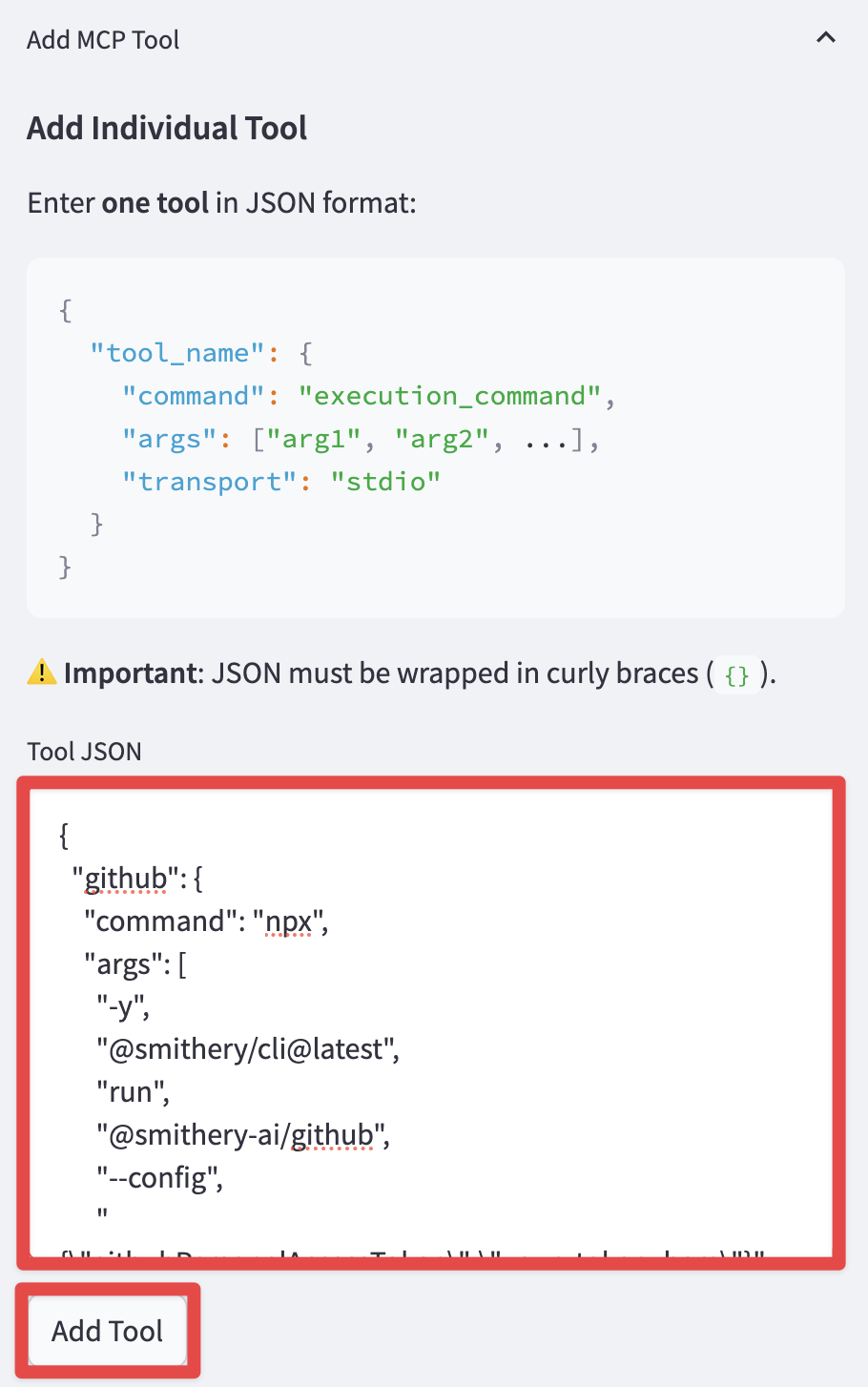 tool json