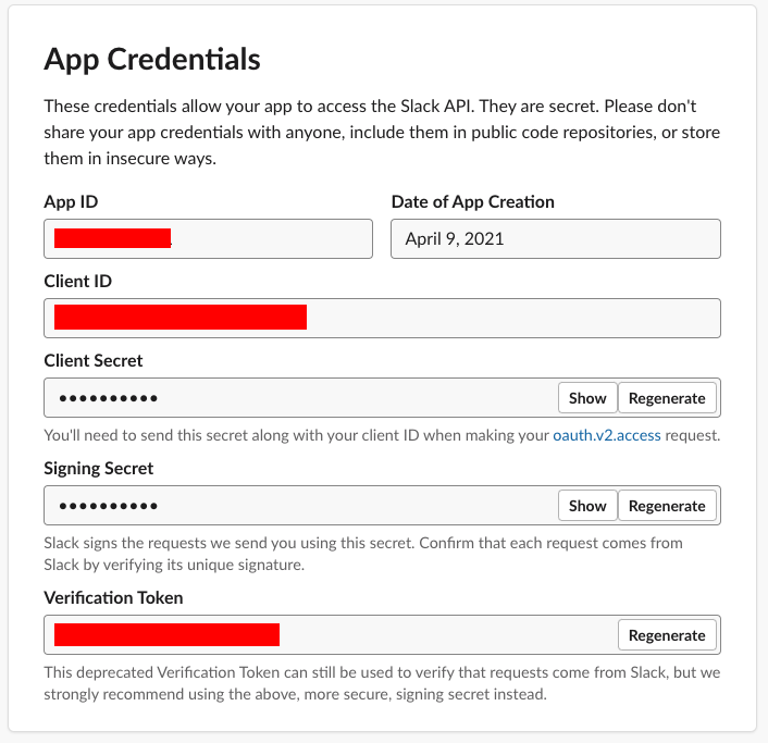App Credentials