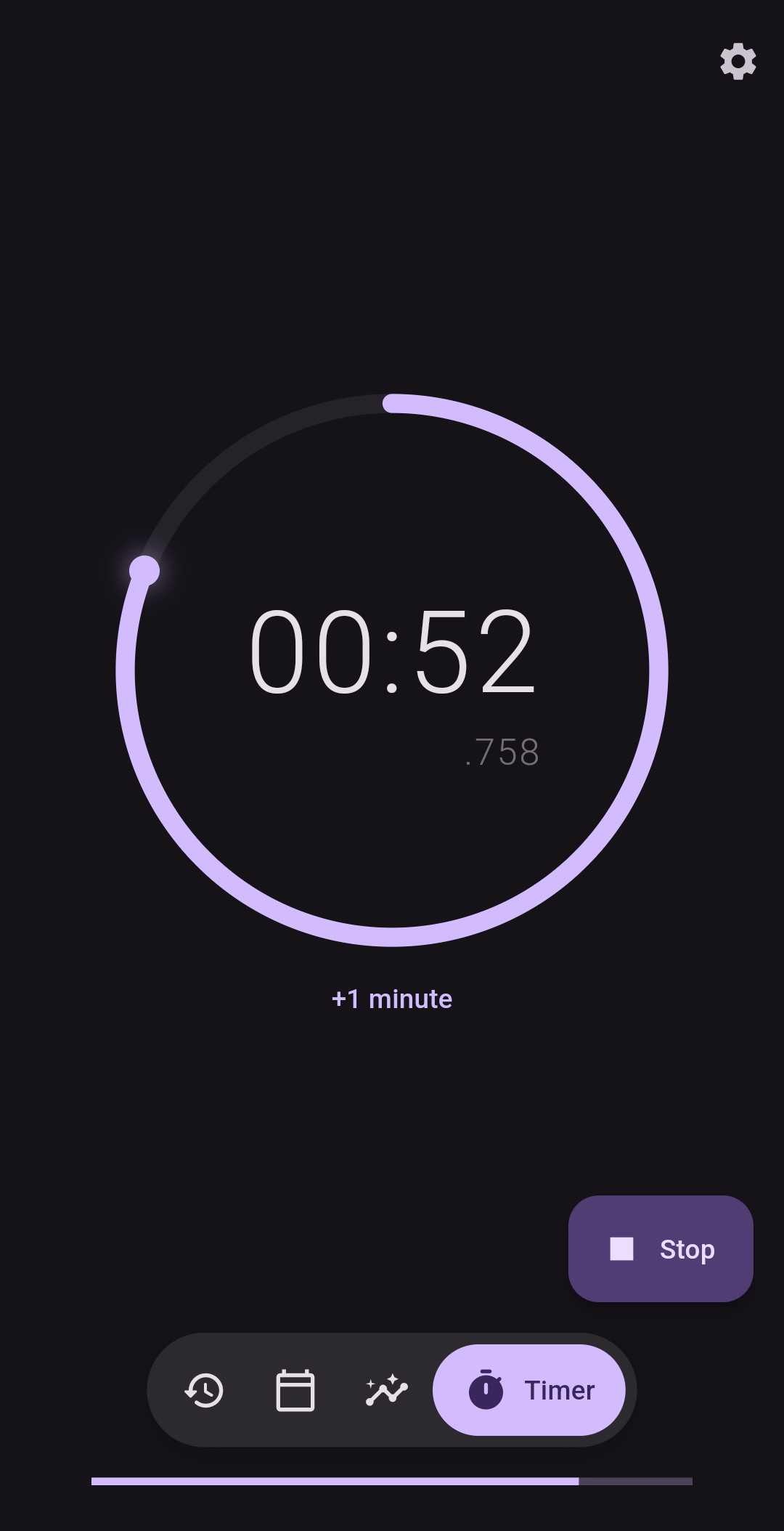 Flex rest timer showing time remaining