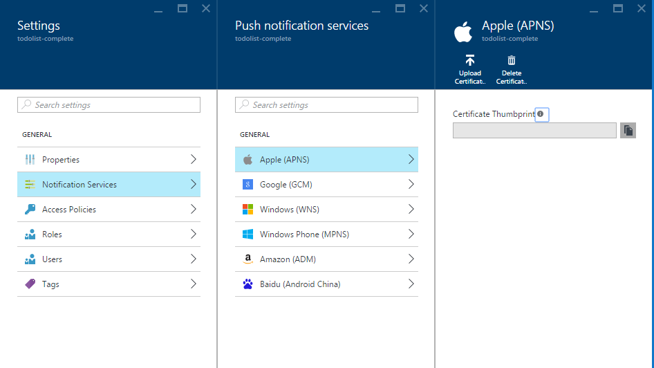 AzureNotificationHubAPNSConfig