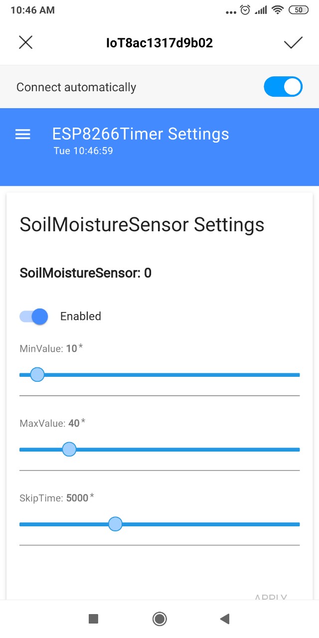 Sensor Settings