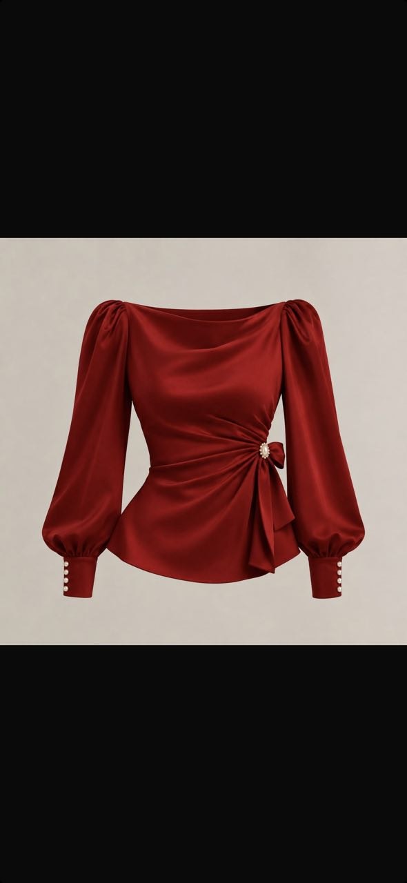 Red Satin Bow Top