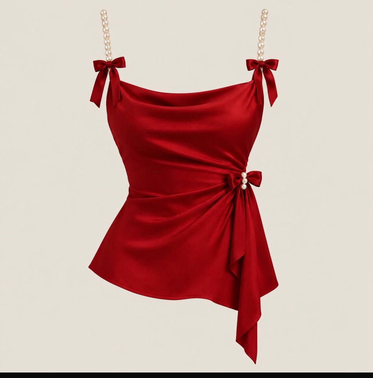 Women’s Red Top with Bows
