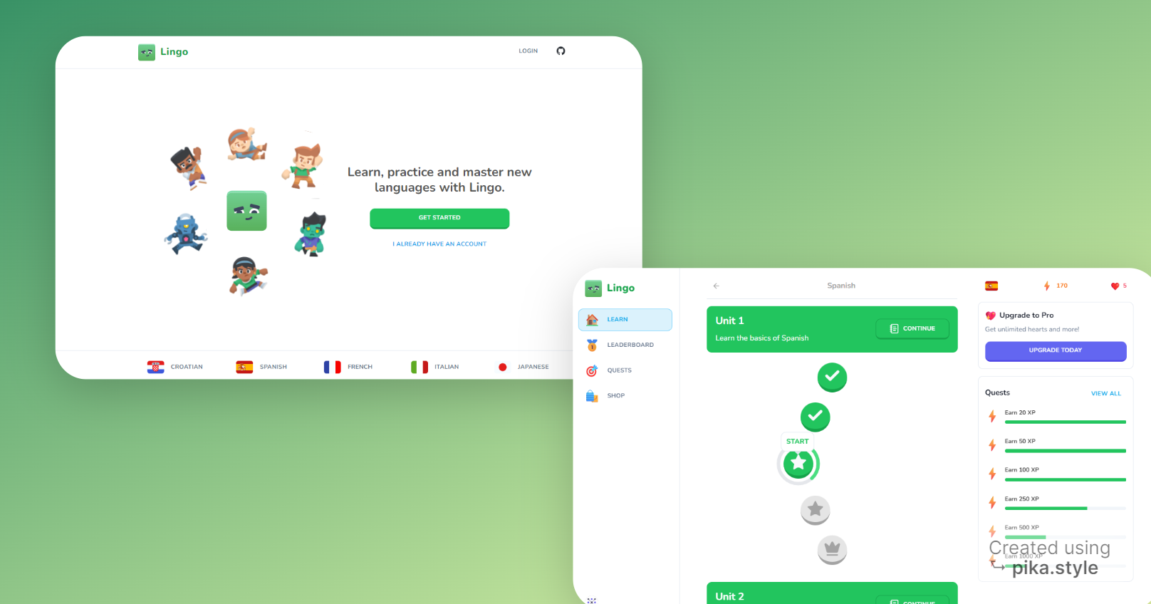 Lingo - Interactive platform for language learning.
