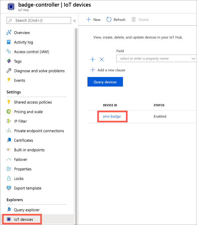 Locating the device in the IoT hub blade