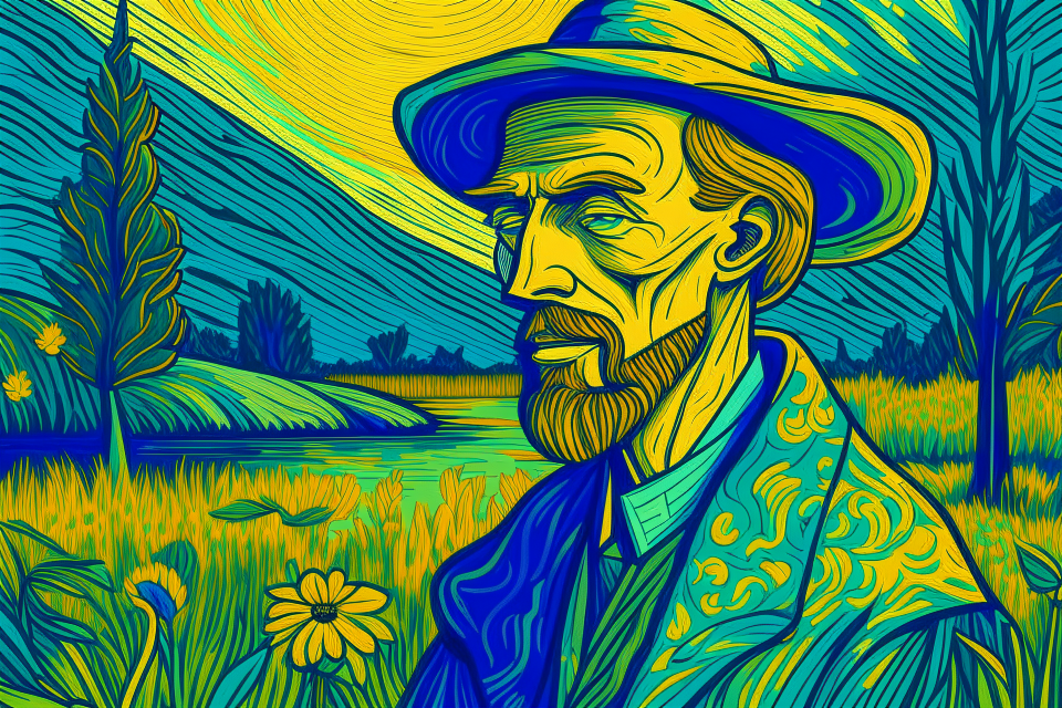 Create a visual concept for our new "EcoFriendly" campaign., Van Gogh style