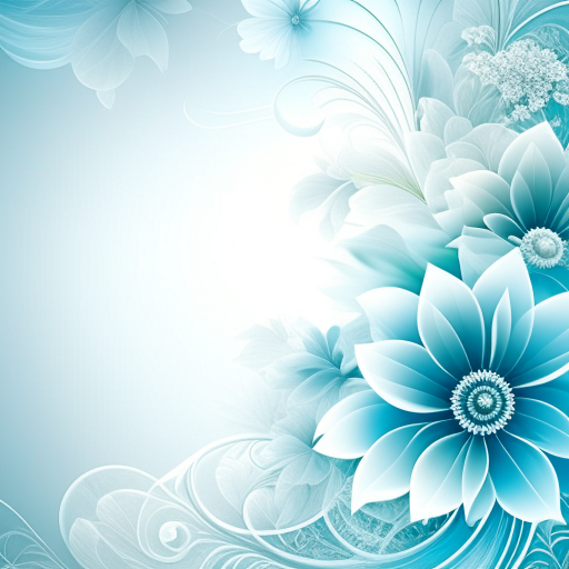 light gray background with fractals and flowers, photo realistic, 