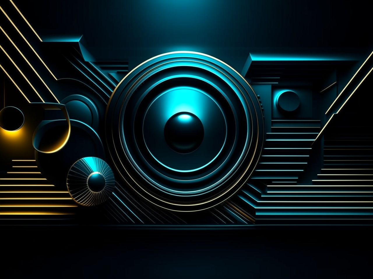 abstract background in dark theme, for video on youtube, engineering community, 3d realistic, 