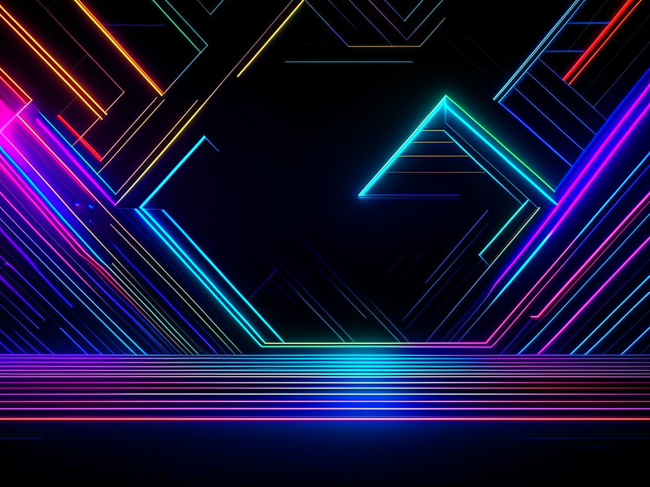 abstract background in dark theme, for video on youtube, engineering community, 3d realistic, soft lines, neon